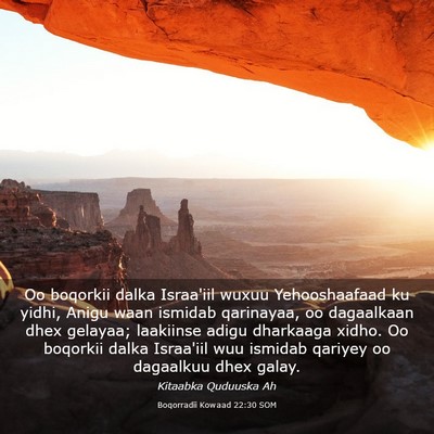 Picture 03 - Boqorradii Kowaad 22:30 SOM - Oo boqorkii dalka Israa'iil wuxuu Yehooshaafaad - Bible Verse Picture