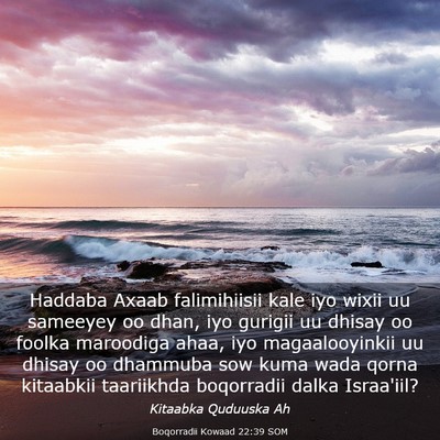 Picture 03 - Boqorradii Kowaad 22:39 SOM - Haddaba Axaab falimihiisii kale iyo wixii uu - Bible Verse Picture