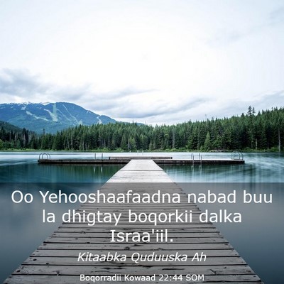 Picture 03 - Boqorradii Kowaad 22:44 SOM - Oo Yehooshaafaadna nabad buu la dhigtay boqorkii - Bible Verse Picture