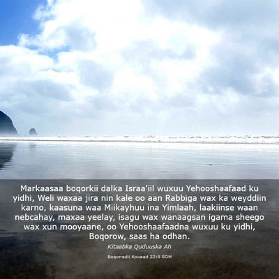 Picture 03 - Boqorradii Kowaad 22:8 SOM - Markaasaa boqorkii dalka Israa'iil wuxuu - Bible Verse Picture