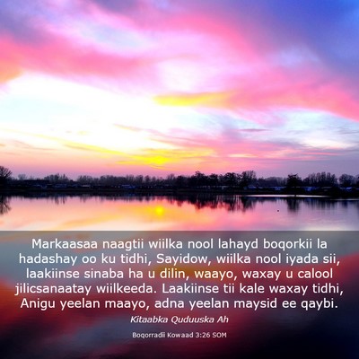 Picture 03 - Boqorradii Kowaad 3:26 SOM - Markaasaa naagtii wiilka nool lahayd boqorkii la - Bible Verse Picture