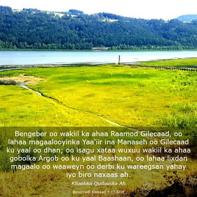 Picture 03 - Boqorradii Kowaad 4:13 SOM - Bengeber oo wakiil ka ahaa Raamod Gilecaad, oo - Bible Verse Picture