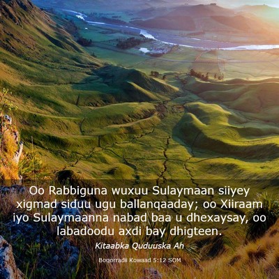 Picture 03 - Boqorradii Kowaad 5:12 SOM - Oo Rabbiguna wuxuu Sulaymaan siiyey xigmad siduu - Bible Verse Picture