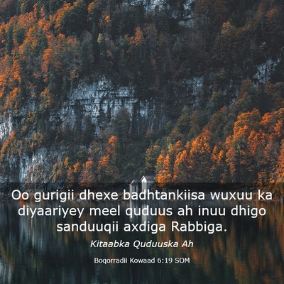Picture 03 - Boqorradii Kowaad 6:19 SOM - Oo gurigii dhexe badhtankiisa wuxuu ka diyaariyey - Bible Verse Picture