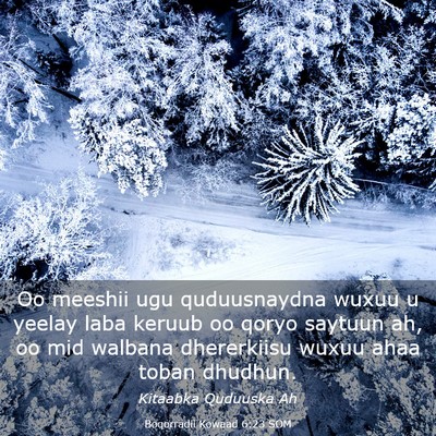 Picture 03 - Boqorradii Kowaad 6:23 SOM - Oo meeshii ugu quduusnaydna wuxuu u yeelay laba - Bible Verse Picture