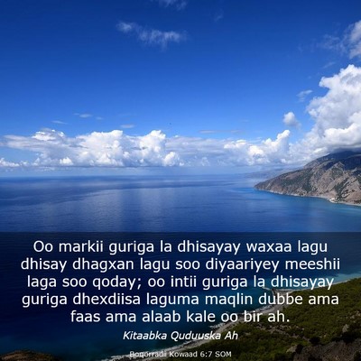 Picture 03 - Boqorradii Kowaad 6:7 SOM - Oo markii guriga la dhisayay waxaa lagu dhisay - Bible Verse Picture