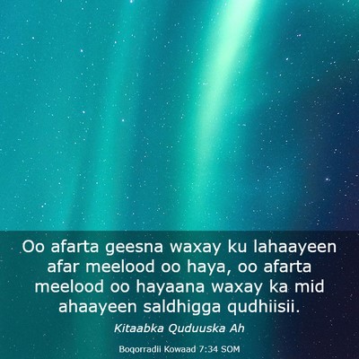 Picture 03 - Boqorradii Kowaad 7:34 SOM - Oo afarta geesna waxay ku lahaayeen afar meelood - Bible Verse Picture
