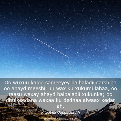 Picture 03 - Boqorradii Kowaad 7:7 SOM - Oo wuxuu kaloo sameeyey balbaladii carshiga oo - Bible Verse Picture