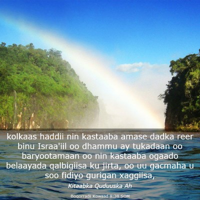 Picture 03 - Boqorradii Kowaad 8:38 SOM - kolkaas haddii nin kastaaba amase dadka reer binu - Bible Verse Picture