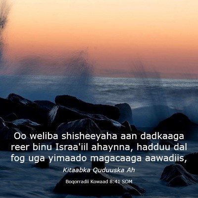 Picture 03 - Boqorradii Kowaad 8:41 SOM - Oo weliba shisheeyaha aan dadkaaga reer binu - Bible Verse Picture