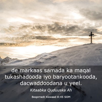 Picture 03 - Boqorradii Kowaad 8:45 SOM - de markaas samada ka maqal tukashadooda iyo - Bible Verse Picture