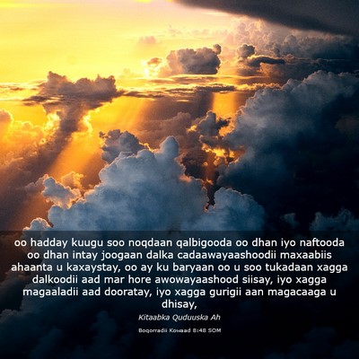 Picture 03 - Boqorradii Kowaad 8:48 SOM - oo hadday kuugu soo noqdaan qalbigooda oo dhan - Bible Verse Picture
