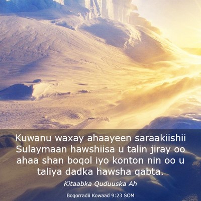 Picture 03 - Boqorradii Kowaad 9:23 SOM - Kuwanu waxay ahaayeen saraakiishii Sulaymaan - Bible Verse Picture