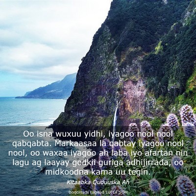 Picture 03 - Boqorradii Labaad 10:14 SOM - Oo isna wuxuu yidhi, iyagoo nool nool qabqabta. - Bible Verse Picture