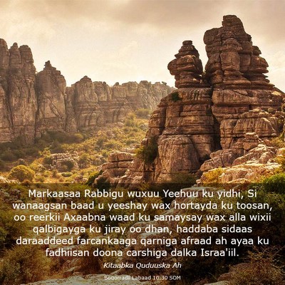 Picture 03 - Boqorradii Labaad 10:30 SOM - Markaasaa Rabbigu wuxuu Yeehuu ku yidhi, Si - Bible Verse Picture