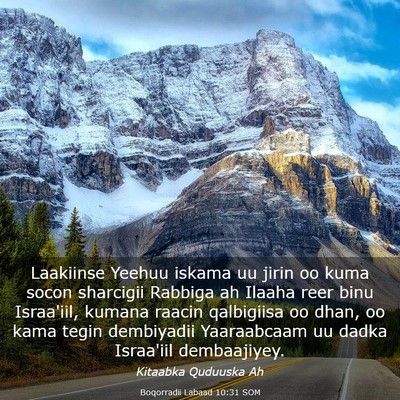 Picture 03 - Boqorradii Labaad 10:31 SOM - Laakiinse Yeehuu iskama uu jirin oo kuma socon - Bible Verse Picture