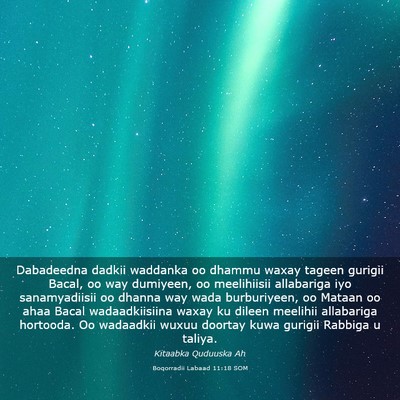 Picture 03 - Boqorradii Labaad 11:18 SOM - Dabadeedna dadkii waddanka oo dhammu waxay tageen - Bible Verse Picture