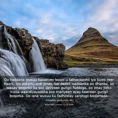 Picture 03 - Boqorradii Labaad 11:19 SOM - Oo haddana wuxuu kaxeeyey boqol u taliyayaashii - Bible Verse Picture