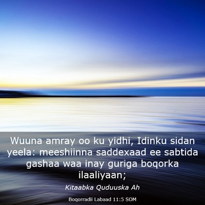 Picture 03 - Boqorradii Labaad 11:5 SOM - Wuuna amray oo ku yidhi, Idinku sidan yeela: - Bible Verse Picture