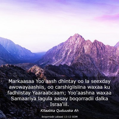 Picture 03 - Boqorradii Labaad 13:13 SOM - Markaasaa Yoo'aash dhintay oo la seexday - Bible Verse Picture