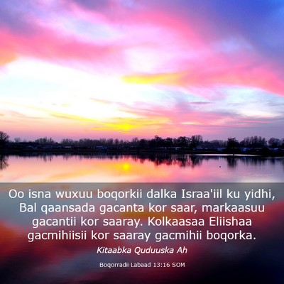 Picture 03 - Boqorradii Labaad 13:16 SOM - Oo isna wuxuu boqorkii dalka Israa'iil ku yidhi, - Bible Verse Picture