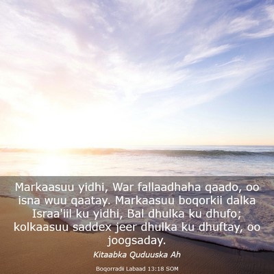 Picture 03 - Boqorradii Labaad 13:18 SOM - Markaasuu yidhi, War fallaadhaha qaado, oo isna - Bible Verse Picture