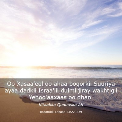Picture 03 - Boqorradii Labaad 13:22 SOM - Oo Xasaa'eel oo ahaa boqorkii Suuriya ayaa dadkii - Bible Verse Picture