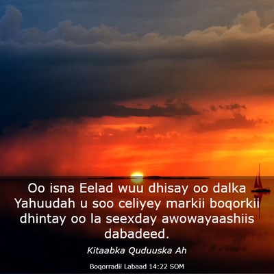 Picture 03 - Boqorradii Labaad 14:22 SOM - Oo isna Eelad wuu dhisay oo dalka Yahuudah u soo - Bible Verse Picture