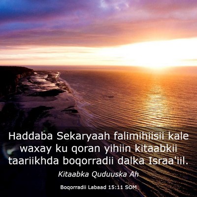 Picture 03 - Boqorradii Labaad 15:11 SOM - Haddaba Sekaryaah falimihiisii kale waxay ku - Bible Verse Picture