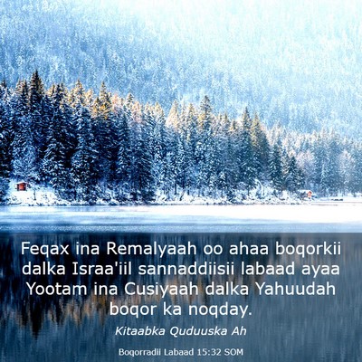 Picture 03 - Boqorradii Labaad 15:32 SOM - Feqax ina Remalyaah oo ahaa boqorkii dalka - Bible Verse Picture