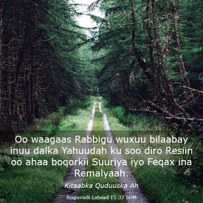 Picture 03 - Boqorradii Labaad 15:37 SOM - Oo waagaas Rabbigu wuxuu bilaabay inuu dalka - Bible Verse Picture