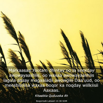 Picture 03 - Boqorradii Labaad 15:38 SOM - Markaasaa Yootam dhintay oo la seexday - Bible Verse Picture