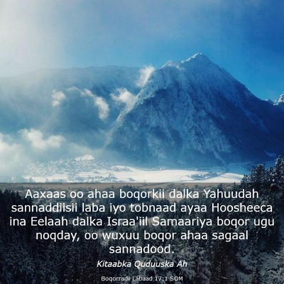 Picture 03 - Boqorradii Labaad 17:1 SOM - Aaxaas oo ahaa boqorkii dalka Yahuudah - Bible Verse Picture