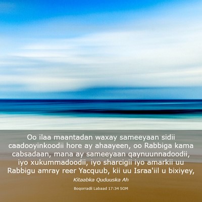 Picture 03 - Boqorradii Labaad 17:34 SOM - Oo ilaa maantadan waxay sameeyaan sidii - Bible Verse Picture