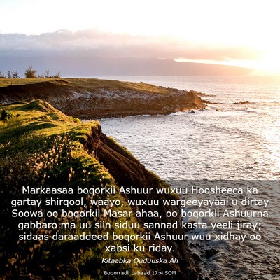 Picture 03 - Boqorradii Labaad 17:4 SOM - Markaasaa boqorkii Ashuur wuxuu Hoosheeca ka - Bible Verse Picture