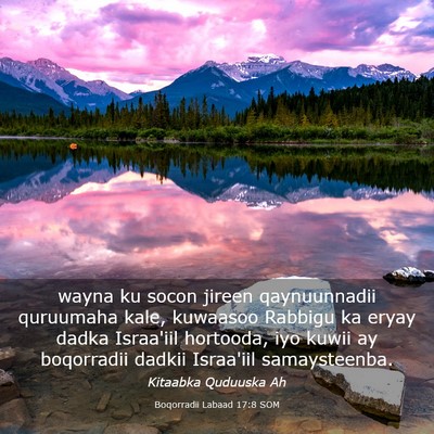 Picture 03 - Boqorradii Labaad 17:8 SOM - wayna ku socon jireen qaynuunnadii quruumaha - Bible Verse Picture
