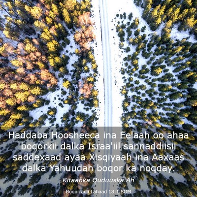 Picture 03 - Boqorradii Labaad 18:1 SOM - Haddaba Hoosheeca ina Eelaah oo ahaa boqorkii - Bible Verse Picture