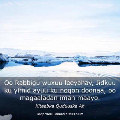 Picture 03 - Boqorradii Labaad 19:33 SOM - Oo Rabbigu wuxuu leeyahay, Jidkuu ku yimid ayuu - Bible Verse Picture