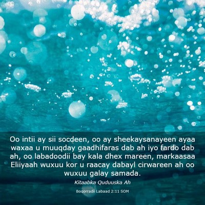 Picture 03 - Boqorradii Labaad 2:11 SOM - Oo intii ay sii socdeen, oo ay sheekaysanayeen - Bible Verse Picture