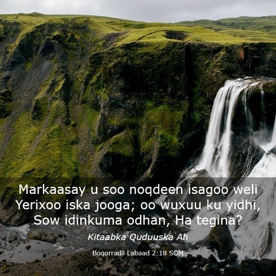 Picture 03 - Boqorradii Labaad 2:18 SOM - Markaasay u soo noqdeen isagoo weli Yerixoo iska - Bible Verse Picture