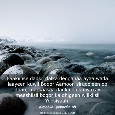 Picture 03 - Boqorradii Labaad 21:24 SOM - Laakiinse dadkii dalka degganaa ayaa wada laayeen - Bible Verse Picture