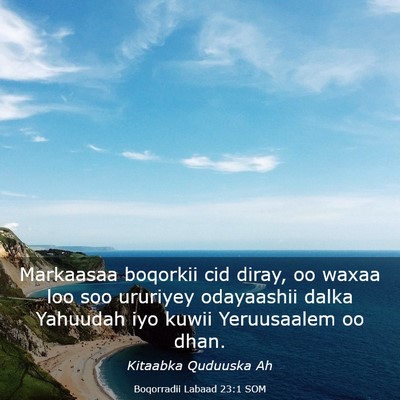 Picture 03 - Boqorradii Labaad 23:1 SOM - Markaasaa boqorkii cid diray, oo waxaa loo soo - Bible Verse Picture