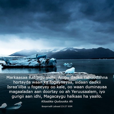 Picture 03 - Boqorradii Labaad 23:27 SOM - Markaasaa Rabbigu yidhi, Anigu dadkii Yahuudahna - Bible Verse Picture
