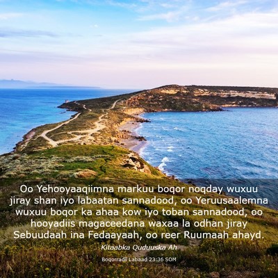 Picture 03 - Boqorradii Labaad 23:36 SOM - Oo Yehooyaaqiimna markuu boqor noqday wuxuu jiray - Bible Verse Picture
