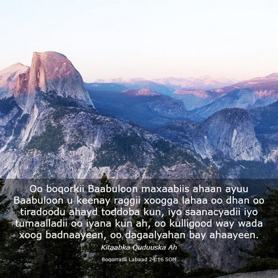 Picture 03 - Boqorradii Labaad 24:16 SOM - Oo boqorkii Baabuloon maxaabiis ahaan ayuu - Bible Verse Picture