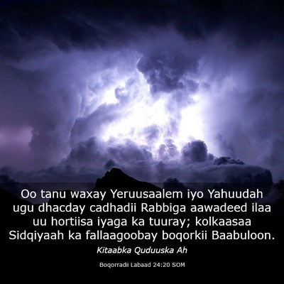 Picture 03 - Boqorradii Labaad 24:20 SOM - Oo tanu waxay Yeruusaalem iyo Yahuudah ugu - Bible Verse Picture