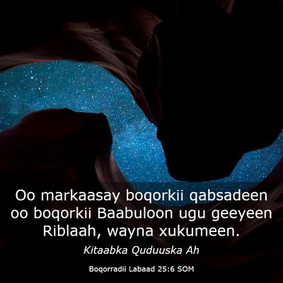 Picture 03 - Boqorradii Labaad 25:6 SOM - Oo markaasay boqorkii qabsadeen oo boqorkii - Bible Verse Picture