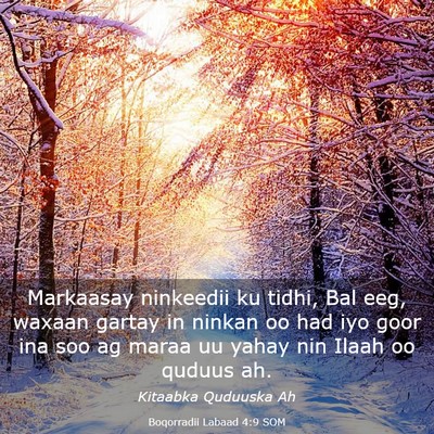Picture 03 - Boqorradii Labaad 4:9 SOM - Markaasay ninkeedii ku tidhi, Bal eeg, waxaan - Bible Verse Picture