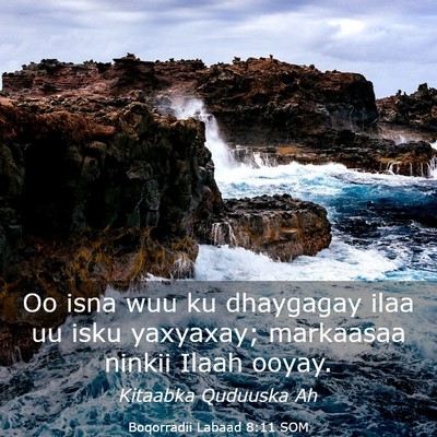 Picture 03 - Boqorradii Labaad 8:11 SOM - Oo isna wuu ku dhaygagay ilaa uu isku yaxyaxay; - Bible Verse Picture