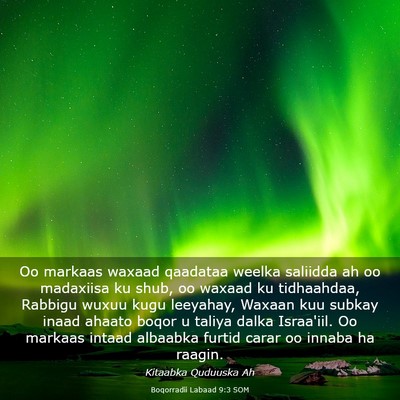 Picture 03 - Boqorradii Labaad 9:3 SOM - Oo markaas waxaad qaadataa weelka saliidda ah oo - Bible Verse Picture